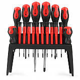 Набір викруток Mar-Pol M61008А, 18 шт, CrV, магнітні, з підставкою, фото 8