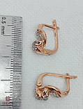 Золоті Сережки зі вставкою цирконій, фото 2