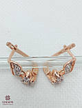 Золоті Сережки зі вставкою цирконій, фото 3