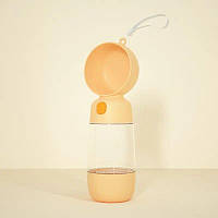 Пляшка-поїлка для тварин Semi Pets Feeder 400 мл + 185 мл 2 відділення, Orange