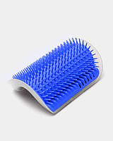 Щітка-чесалка для кішок Semi Brush-comb, Blue з кутовим кріпленням до стіни