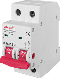 Вимикач навантаження на DIN-рейку e.is.2.50, 2р, 50А