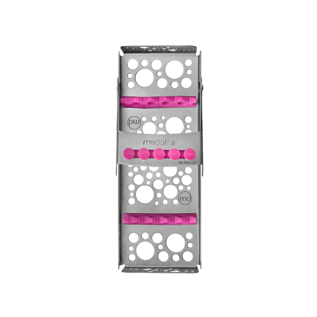 SIM-80\c\5 Касета для стерилізації (5 інструментів) Meddins рожева, фото 1