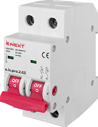 Вимикач навантаження на DIN-рейку e.is.2.63, 2р, 63А