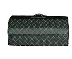 Органайзер для багажника автомобіля з кришкою, Екошкіра, Розмір XL, White square