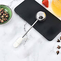 Заварник для чаю Semi Tea infuser 18 см, White круглий із нержавіючої сталі