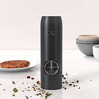 Акумуляторна електрична перечниця-млин Semi Electric pepper mill, Black з регулятором помелу та підсвічуванням