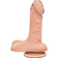 Фалоімітатор Doc Johnson The D - Super D - 9 Inch With Balls - ULTRASKYN, діаметр 5,1 см