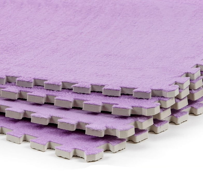 Модульне підлогове покриття м'яка підлога-пазл 60х60х1см плюшевий настил для підлоги фіолетовий SW-00002087