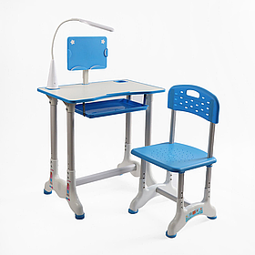 Парта шкільна з лампою та стільцем J, Blue