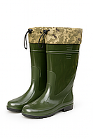 Чоботи чоловічі, високі з нашитою вставкою 'Мисливець'