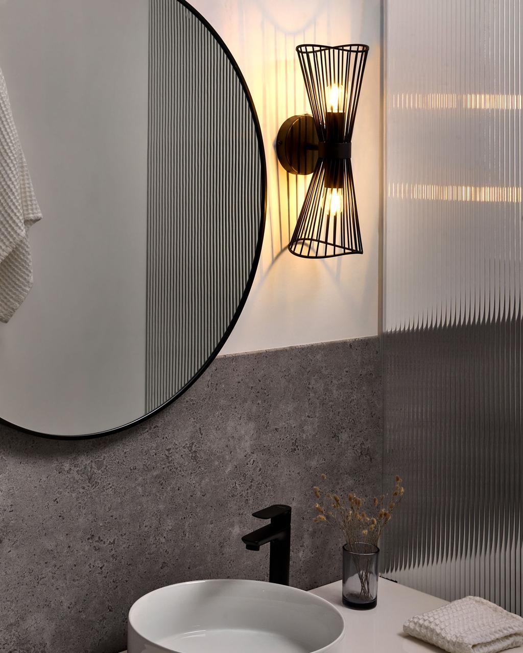 Настінний подвійний світильник PARADA, метал, чорний