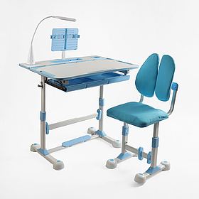 Парта шкільна з лампою та стільцем S, Blue