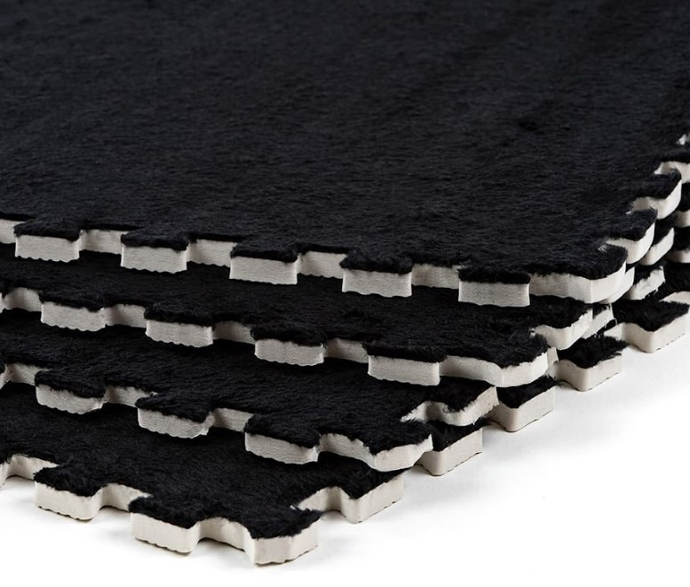 Підлога пазл 60*60*1см підлогове покриття настил для підлоги плюшевий пазл чорний SW-00002079