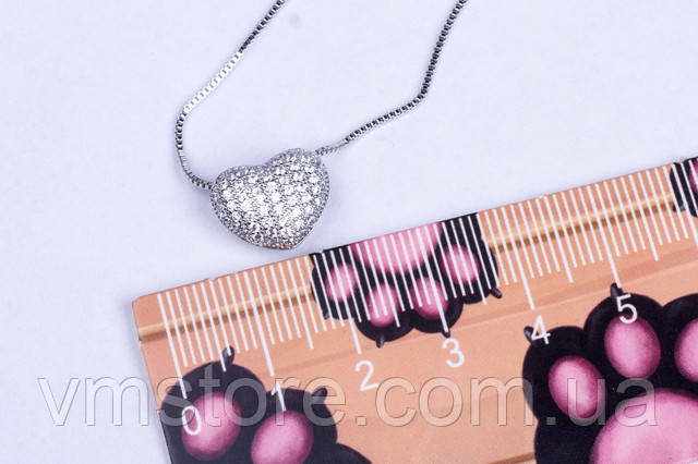 Кулон подвеска сердце серебро