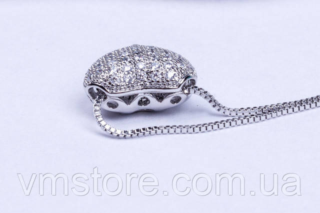 Кулон подвеска сердце серебро