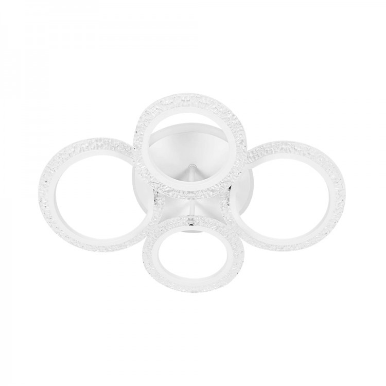 Світлодіодний накладний світильник AL6455ARD RAIN 60Вт Ardero білий "4 кола" 3000-6500К 7510Lm з пультом ДУ 607х410х117мм, фото 1