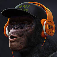 Картина три мавпи ганкстери в навушниках та бандані Стиль графіті 60х40см, фото 4