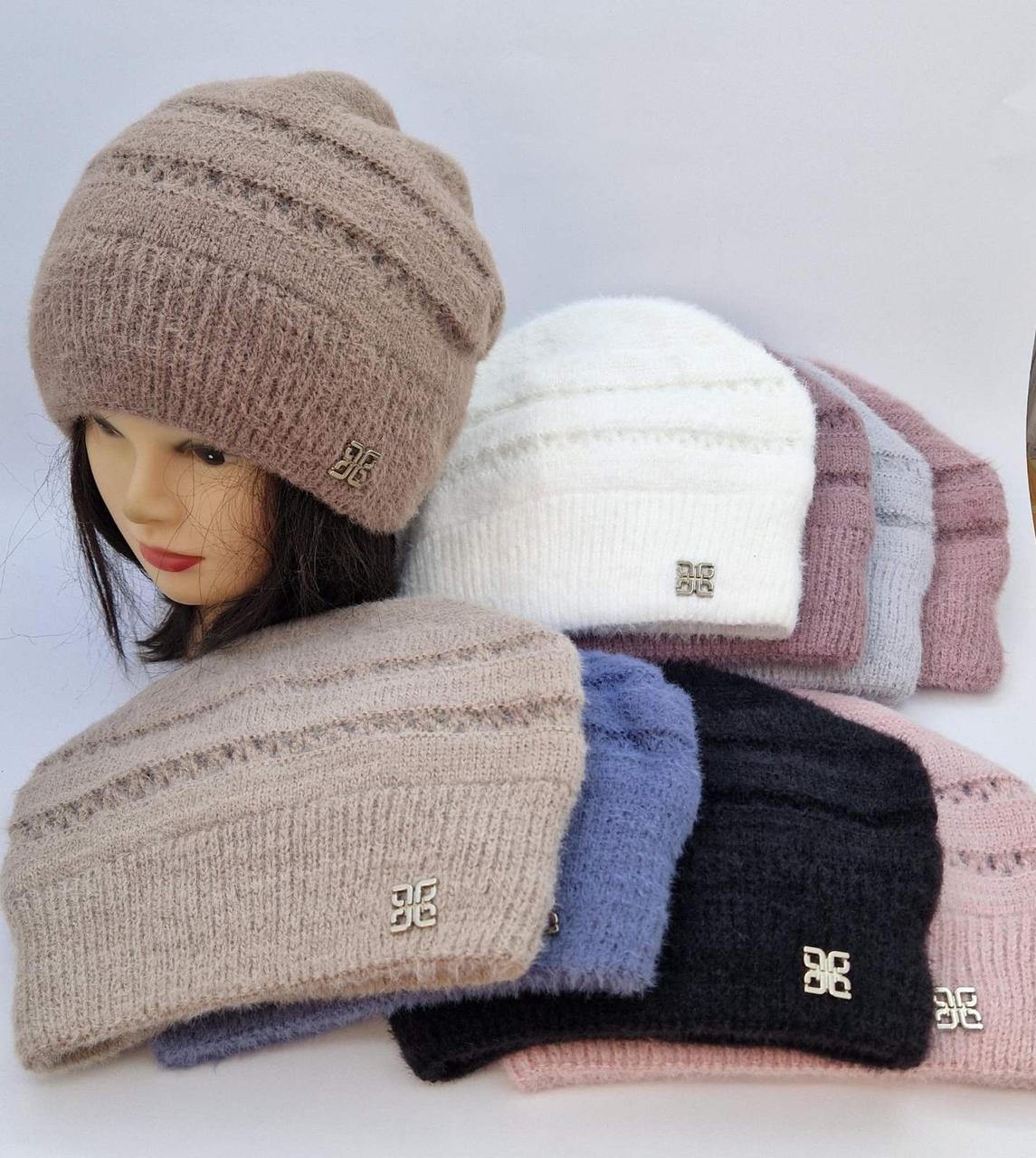 Шапки жіночі альпака з флісом оптом