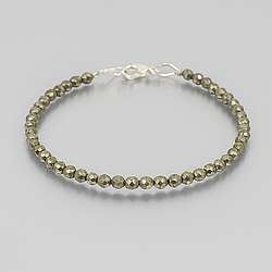 Пірит гранований Ø3 браслет, 0252ТП