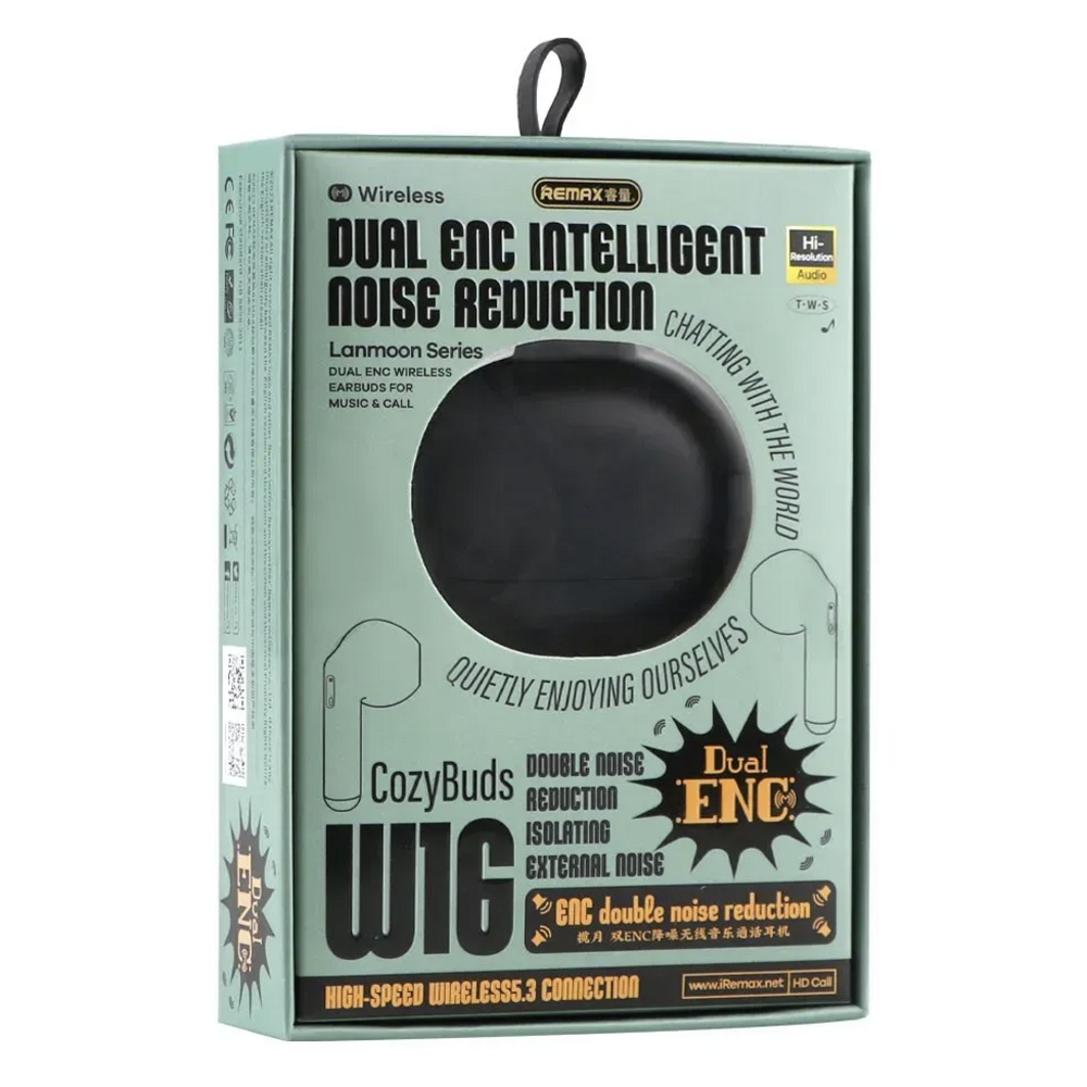 Бездротова гарнітура Remax W16 ENC (Чорний), фото 1