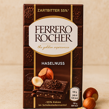 Шоколадна плитка "Ferrero Rocher Hazelnut" 90 гр. Німеччина