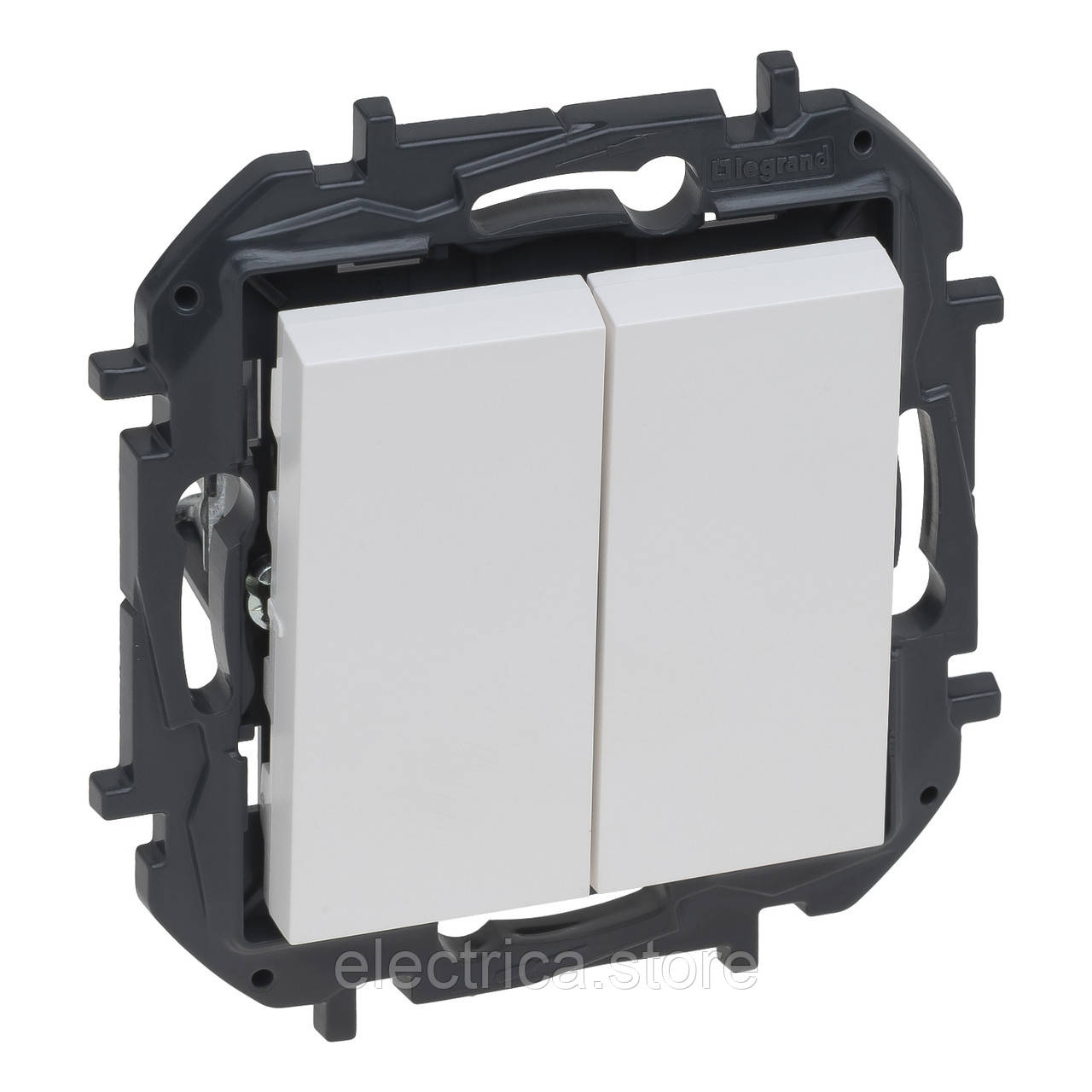 Вимикач 2-клавішний білий NILOE STEP Legrand 863105B, фото 1