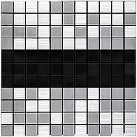 Самоклеюча алюмінієва плитка 300х300х3мм Срібна із чорним мозаїка SW-00001825