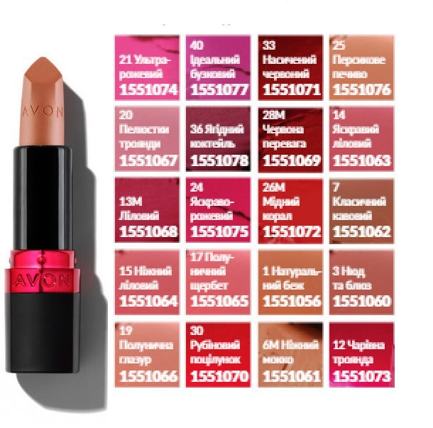 Зволожувальна матова губна помада «Ультра» Avon Ultra True Color Lipstick, фото 1