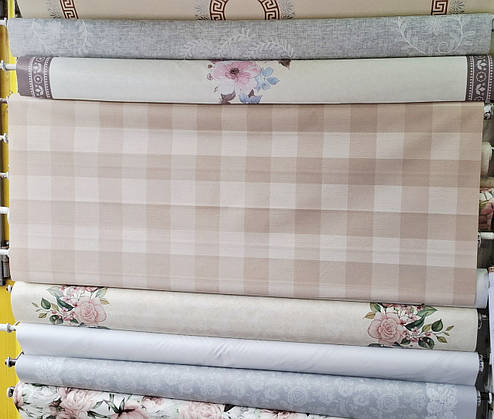 Клейонка на тканинній основі на обідній стіл Геометрія (клітинка), фото 2