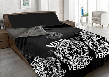 Комплект постільної білизни мікрофібра+бязь ТЕТ-@-ТЕТ Версаче чорне (полуторний розмір)