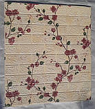 Декоративна самоклеюча 3D панель під білу цеглу із зображенням магнолії. 700x770x5 мм., фото 5