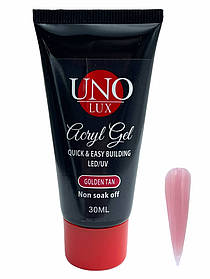 Темно-рожевий (Golden Tan) акрил-гель, полігель LUX 30 мл для нарощування та зміцнення нігтів