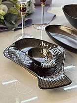 Тарілка керамічна для риби коричнева Копер 25.5 см арт. 101-0442, фото 4