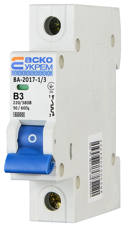 Автоматичний вимикач УКРЕМ ВА-2017/B 1р 3А АСКО, фото 1