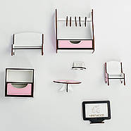 "Смарт Хаус" ляльковий будиночок NestWood з органайзером та ліфтом для ЛОЛ рожевий + вітальня, фото 7