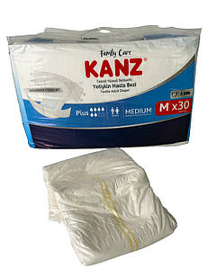 Підгузки для дорослих з текстильним поясом Kanz, розмір M (80–120 см), 30 шт.