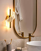 Світлодіодний настінний світильник SARELA, метал, золотий