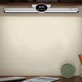 Світлодіодна лампа підвісна на акумуляторі з годинником 55 см біла 5 рівнів яскравості для освітлення інтер'єру