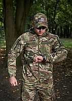 Тактична куртка софтшелл мультикам осінь-весна ЗСУ флісова курточка армійська військова куртка softshell мультикам