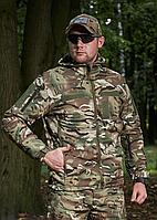 Тактичний демісезонний костюм софт шелл мультикам Soft Shell костюм на флісі водонепроникна софтшелл куртка штани