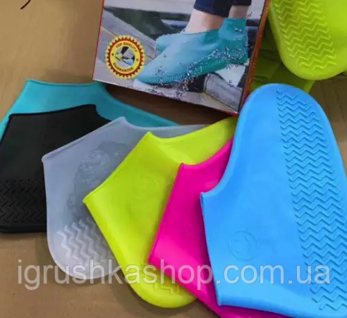 Силіконові бахили для взуття від дощу та бруду розмір L 41-45 водонепроникні чохли для взуття захисні чохли, фото 1