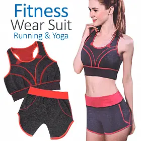 Костюм для йоги та фітнесу топ та шорти зручний спортивний комплект для занять спортом та бігу