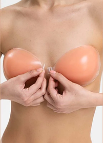 Силіконовий бюстгальтер без бретельок клейкий невидимий тілесного кольору для підтримки грудей A B C D