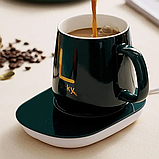 Чашка з підігрівом керамічна подарунковий набір для напоїв з підігрівом термочашка для гарячих напоїв, фото 3
