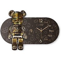 Настенный овальный часы с LED подсветкой для дома и офиса стильный декор безшумный механизм 40 см