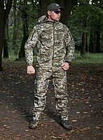 Тактичний костюм софт шелл піксель Soft Shell на флісі водонепроникна куртка штани піксель костюм армійський