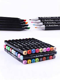 Набір маркерів для малювання та скетчингу 168 штук двосторонні фломастери на спиртовій основі для художників