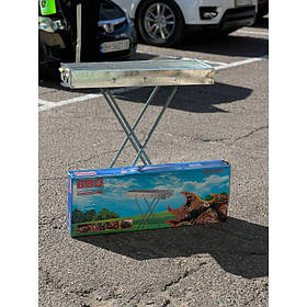 Переносний мангал для барбекю зі знімними гратами та складними ніжками для пікніка на природі 70х30х70 см