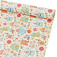 Папір пакувальний Happy Birthday з монстриками 0,7мх7м 70г/м2